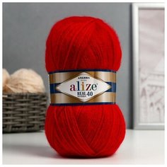 Пряжа "Angora real 40" 60% акрил, 40% шерсть 430м/100гр (56 красный) Нет бренда