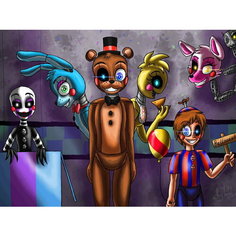 Плакат, постер на бумаге Five Nights at Freddy s/фнаф/игровые/игра/компьютерные герои персонажи. Размер 60 х 84 см