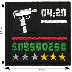 Нашивка, шеврон, патч (patch) GTA San Andreas HUD, размер 7,5*7,5см, 1 шт. Rocknrolla
