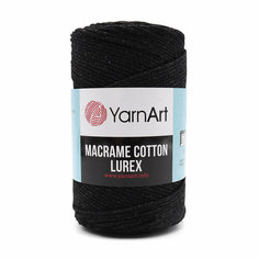 Пряжа для вязания YarnArt Macrame cotton Lurex, 250г, 205м (75% хлопок, 13% полиэстер, 12% металлик) (722 черный), 4 мотка
