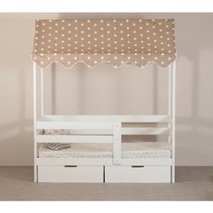 Крыша - Балдахин Текстильная (100% хлопок) Для кровати Домика 160 х 80/160 х 70 см (Звезды в шоколаде) Alberri