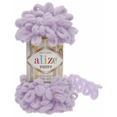 Пряжа Alize Puffy 100 г 9,2 м (100% микрополиэстер) 1 шт, цвет 27 Light Lilac (сирень)