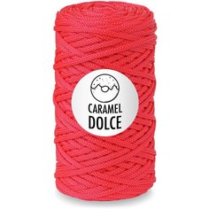 Шнур для вязания Caramel DOLCE 4мм, Цвет: Земляника, 100м/200г, плетения, ковров, сумок, корзин, карамель дольче