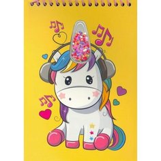 Блокнот-раскраска с аппликацией 20 листов, гребень, рог (с6473) Ademar