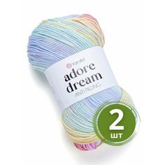 Пряжа YarnArt Adore Dream (Адоре Дрим) - 2 мотка 1054 Розовый / желтый / голубой, 100% акрил антипиллинг, 100 г 280 м