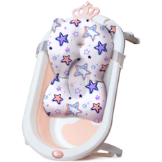 Комплект для купания новорожденных LaLa-Kids: ванночка и матрасик - горка для купания сиреневый