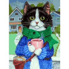 Картина по номерам Пушистый котик в шарфе 40х50 см 000 Art Hobby Home