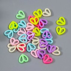 Набор бусин для творчества пластик "Сердце из половинок. Пастельные тона" 15 гр 1,5 см Нет бренда