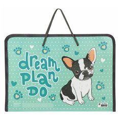 Папка для труда 1 отделение, А4 Пифагор "Bulldog", пластик, молния вокруг, органайзер, 2шт. (270157)