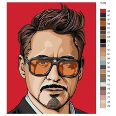 Картина по номерам V-200 "Роберт Дауни-младший" 80x100 Brushes Paints