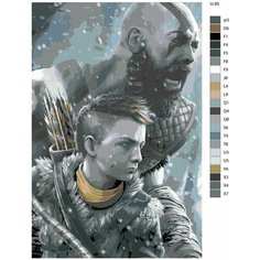 Картина по номерам U-95 "Игра God of War. Кратос и Атрей" 80x120 см Brushes Paints