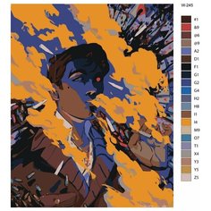 Картина по номерам W-245 "Парень в окружении пуль" 70x90 Brushes Paints