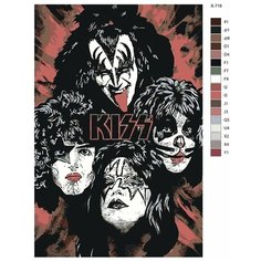 Картина по номерам X-718 "Рок-группа Kiss" 70x110 Brushes Paints