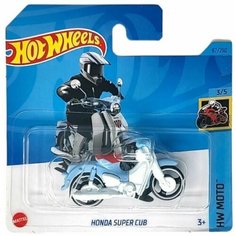 Машинка Hot Wheels коллекционная (оригинал) HONDA SUPER CUB бело-голубой HKH74