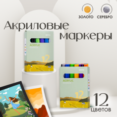 Маркеры акриловые на водной основе, художественные маркеры для нейрографики, скетчинга, теггинга, рисования и творчества на поверхностях 12 цветов Cozy&Dozy