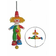 Дергунчик Циркач сувенир подвеска игрушка кукла деревянная на веревочках марионетка КЛИМО