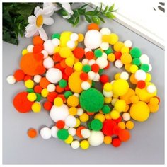 Декор для творчества "Помпончики. Яркое лето" d=1-3 см набор 135 шт Feyt