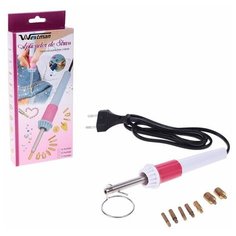 Термо-аппликатор для наклеивания страз, 7 насадок, подставка, № ОР-02 Без бренда