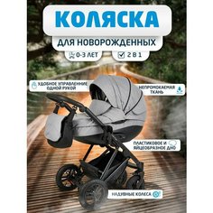 Noordline Оlivia Sport 2023 коляска 2 в 1 Детская коляска трансформер для новорожденных 2в1, прогулочная для ребенка серая