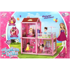 Двухэтажный кукольный домик, 3 комнаты, с набором мебели Tian Cheng Toys