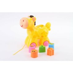 Каталка-сортер на веревочке Лошадка /сетка/19,5*10*18,5 ИгроДом