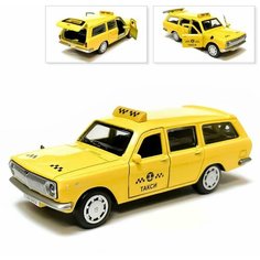 Машина ГАЗ 2402 Волга, инерционная, такси, Технопарк, 12 см