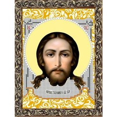 Вышивка бисером набор на атласе для вышивания "Вышивочка" икона "Спас Нерукотворный" 11*16см