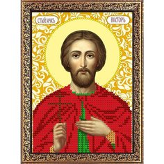 Вышивка бисером набор на атласе для вышивания "Вышивочка" икона "Св. Виктор" 11*16см