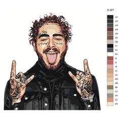 Картина по номерам X-327 "Пост Малон (Post Malone)" 70x70 Brushes Paints