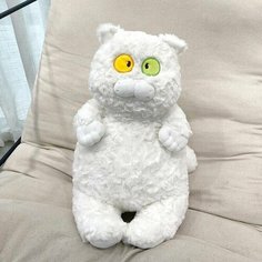 Мягкая игрушка-обнимашка Белая Кошка. 45 см. Добрые Игрушки
