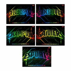 Альбом для рисования А4, 40 листов, на скрепке, "Геймеры", обложка мелованный картон, блок 100 г/м2, микс Hatber