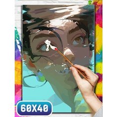 Картина по номерам на холсте эстетика девушка под водой - 12317 60х40