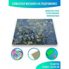 Алмазная мозаика на подрамнике - вышивка Винсент Ван Гог - Цветущие Ветки Миндаля 30 х 40 см Красиво Красим