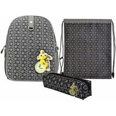 Набор Рюкзак школьный алиса+мешок+пенал, разм.40 x 28 x 15 , регулируемый, рельефная спинка Action!