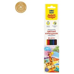Карандаши акварельные 6 цветов Мульти-Пульти "Невероятные приключения" (L=177мм, D=7мм, 3гр) картон, европодвес (CP_41148), 32 уп.