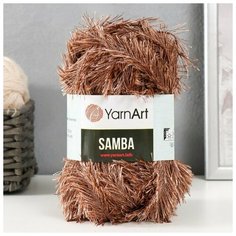 Пряжа "Samba" 100% полиэстер 150м/100гр (199 коричневый) Нет бренда