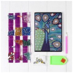 Алмазная вышивка на блокноте «Павлин» 50 стр Noname