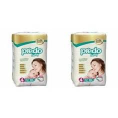 Подгузники для детей, Predo Baby, размер 4, 7-18 кг, 10 шт, 2 уп