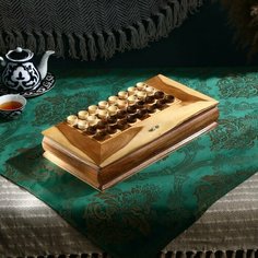 Настольная игра 3 в 1 «Звезда 7»: 50х25 см, ручная работа, массив ореха, Иран Доброе дерево