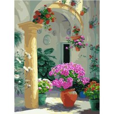 Картина по номерам Цветущий двор 40х50 см АртТойс