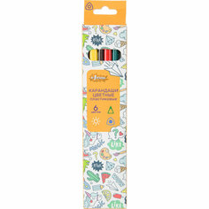 Карандаши цветные 6цв. 3-гран №1School Отличник пласт. корпус