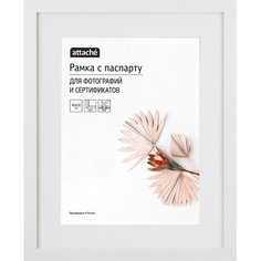 Рамка с паспарту МДФ, 40х50, белая Attache
