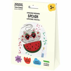 Алмазная мозаика ТРИ совы "Арбузное счастье", брелок, картонный конверт (АМБ_48258)