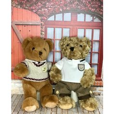 Мягкая игрушка Мишки 30 см набор бело-бордовый Plush Toys