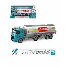 Конструктор-скрутка Бензовоз, 75 дет, свет, звук, эл. пит. AG13х3 шт. вх. в компл, коробка Наша Игрушка