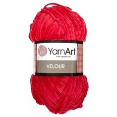 Пряжа YarnArt Velour красный (846), 100%микрополиэстер, 170м, 100г, 2шт