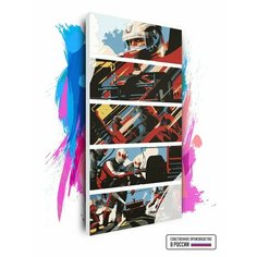 Картина по номерам на холсте F1 Pit stop, 60 х 120 см Красиво Красим