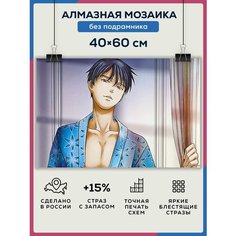Алмазная мозаика Аниме 40х60 без подрамника, Набор для творчества , полная выкладка квадратными стразами, Интерьерная картина, Аниме Даймонд Канвас