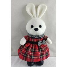 Мягкая игрушка Abtoys Knitted. Зайка вязаный девочка в клетчатом платье 22см M4866