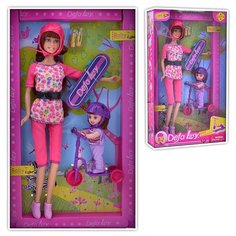Кукла "Baby skateboarding" с аксессуарами в коробке Defa